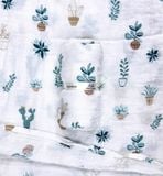  Khăn sợi tre muslin mềm mịn cho bé- Trắng chậu cây xanh K2 