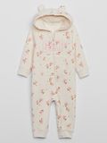  [13-15kg] Sleepsuit Nỉ Không Vớ Khóa Kéo Bé Gái GP - Kem Hoa Hồng 