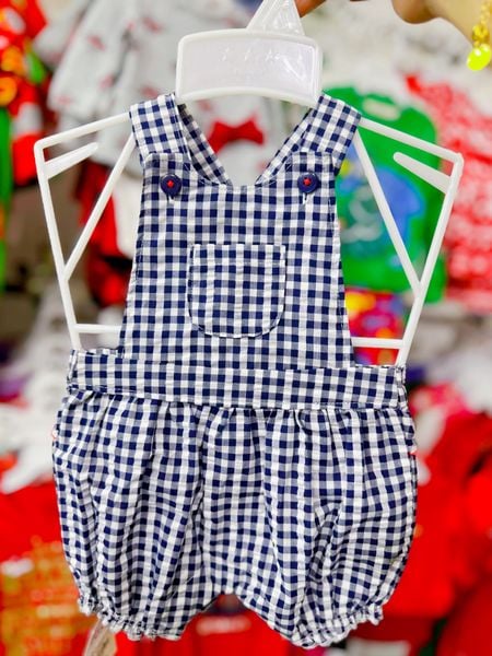  [nb-24m] Quần Yếm Bé Gái Cter - Caro Navy 