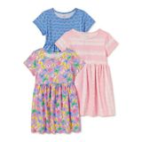  [4-8kg 17-19kg] Set 2 Đầm Thun Cotton Tay Ngắn Bé Gái - Combo màu ngẫu nhiên 