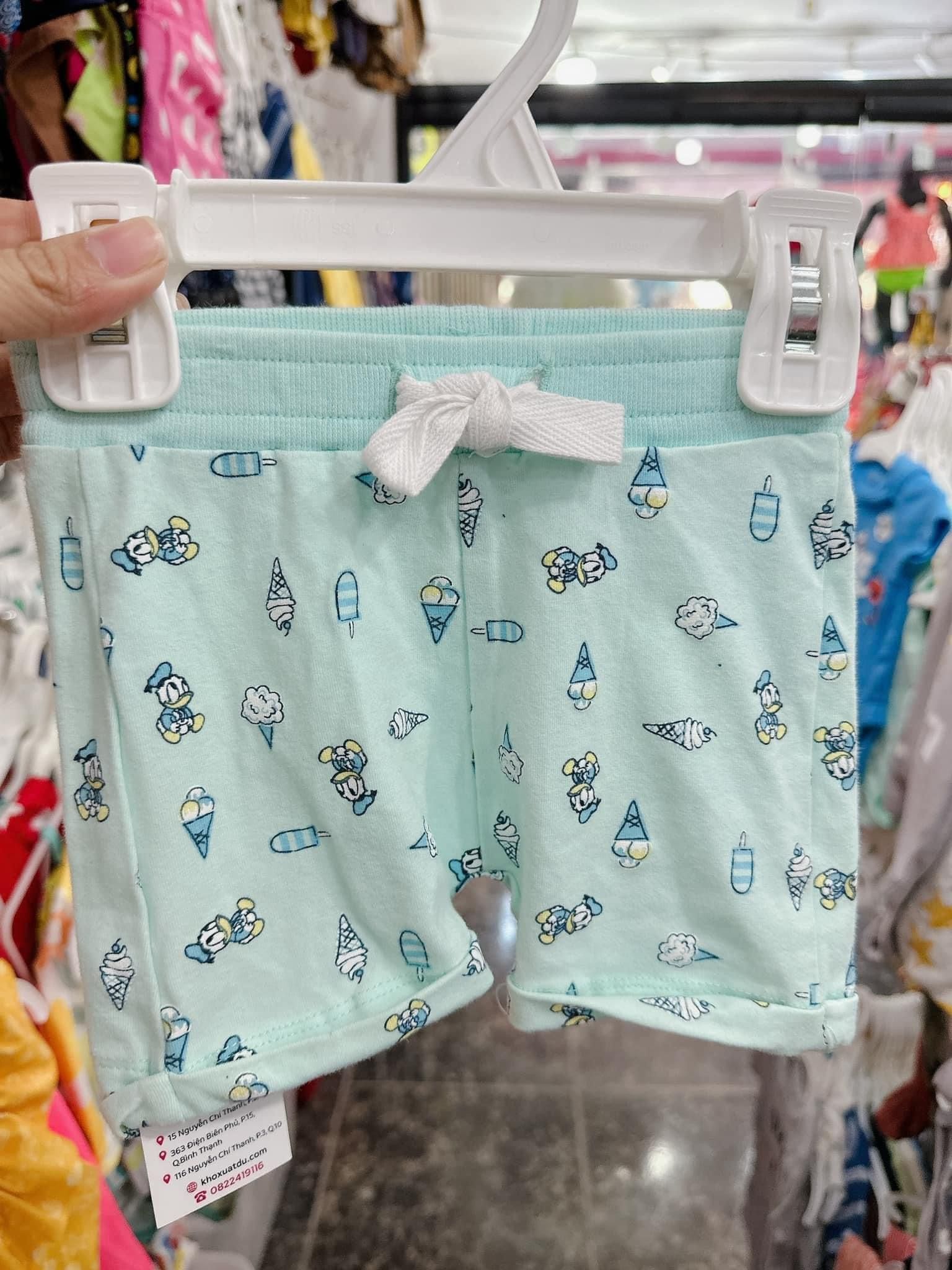  [1m-6m] Quần Short Cotton Bé Trai QSBT - Xanh Trời Kem 