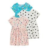  [4-8kg 17-19kg] Set 2 Đầm Thun Cotton Tay Ngắn Bé Gái - Combo màu ngẫu nhiên 