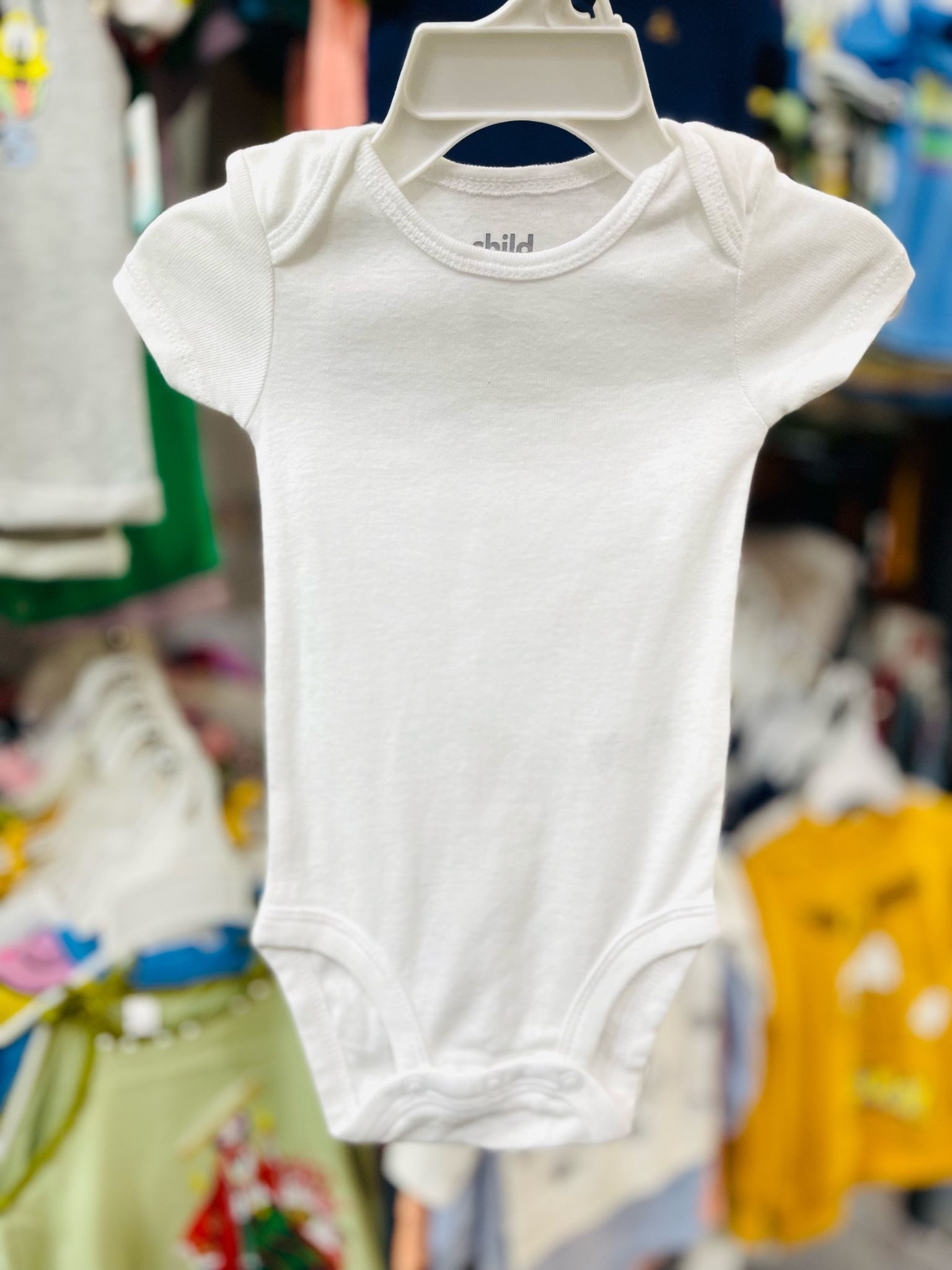  [4-13kg; 3-24m] Bodysuit Tay Ngắn Bé Trai Cter50 - Trắng Trơn 