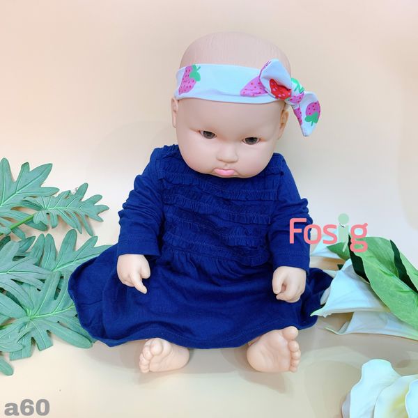  [3m ; 24m] Đầm Cotton Tay Dài Bé Gái Cter - Navy Bèo 