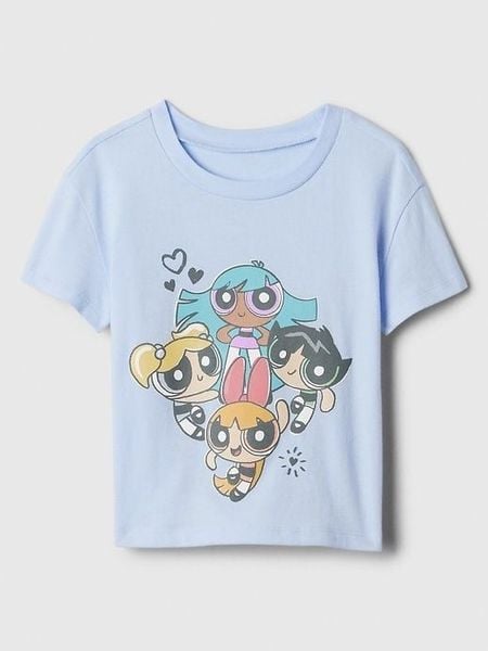  2T 3T Áo thun tay ngắn bé gái GP- Xanh powerpuff siêu nhân A112 