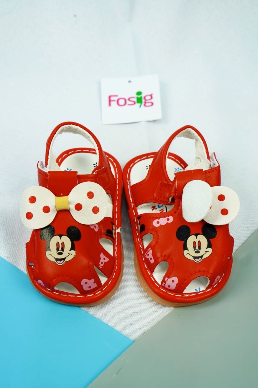  [10-13cm] Giày Sandal Cho Bé Gái - Đỏ Mickey 