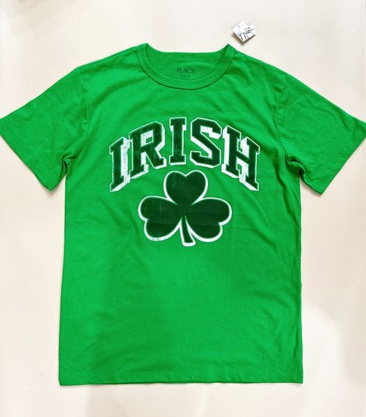  45-50kg XL Áo thun tay ngắn bé trai PL- Xanh lá Irish AT32 