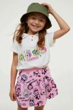  28-48kg  XS-XL Đồ bộ tay ngắn bé gái kèm chân váy - Trắng Labubu DB91 