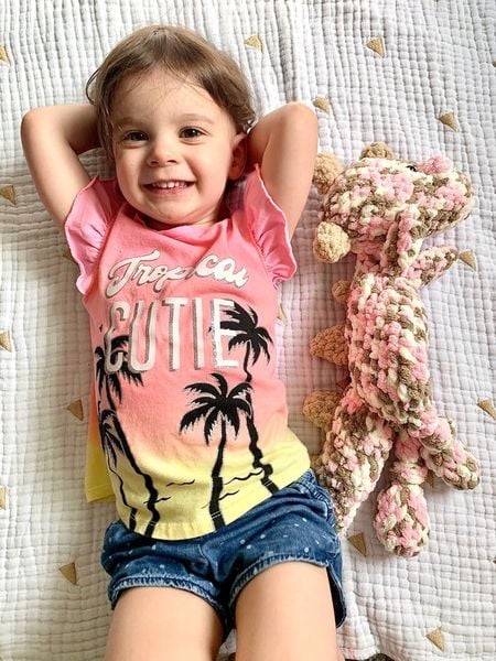  [12-17kg] Áo Thun Tay Ngắn Bé Gái Gara - Cam Tropical cây dừa 