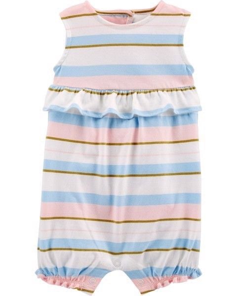  [ 4-5kg; 11-12kg 3m và 18m] Romper Đùi Bé Gái Cter - Sọc Hồng Xanh 