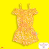  [6-8kg; 14-16kg] Jumpsuit Bé Gái PL - Vàng Nhạt Hoa 