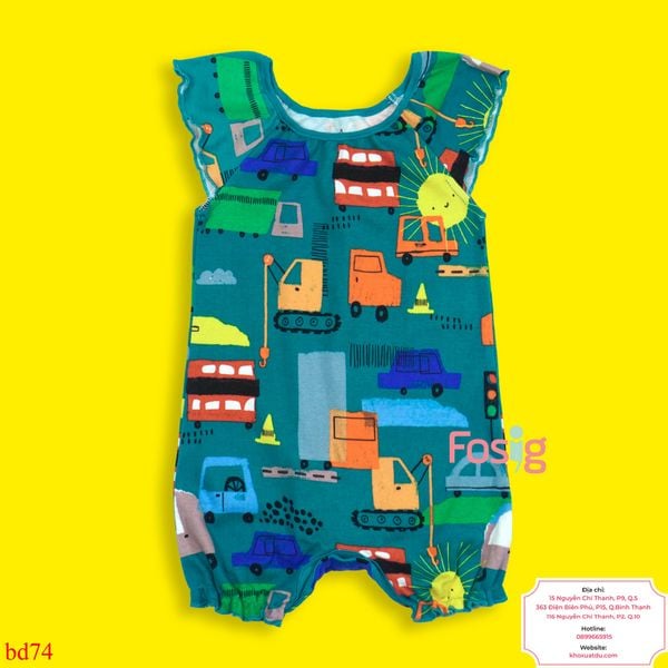  [ 6-7kg; 13-14kg 6m-2T] Romper Đùi Nxt Bé Gái - Xanh Xe Màu 