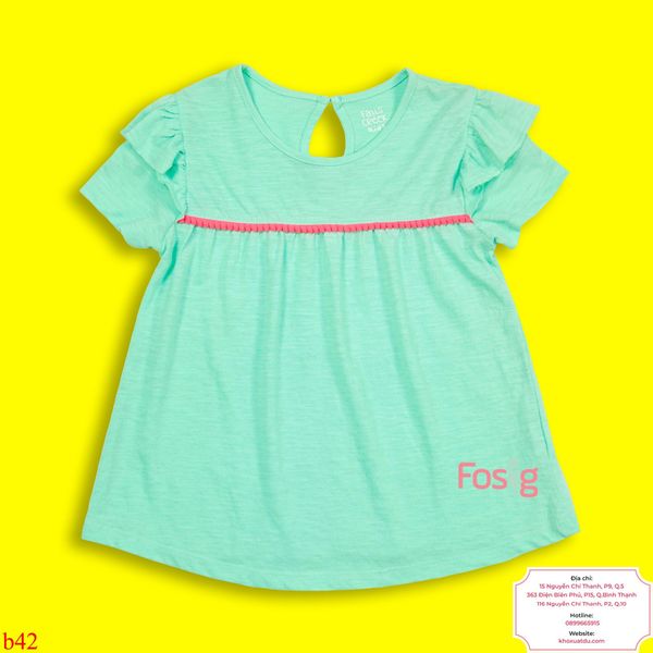  [16-17kg] Áo Thun Tay Ngắn Bé Gái B42 - Xanh Ngọc Bèo 