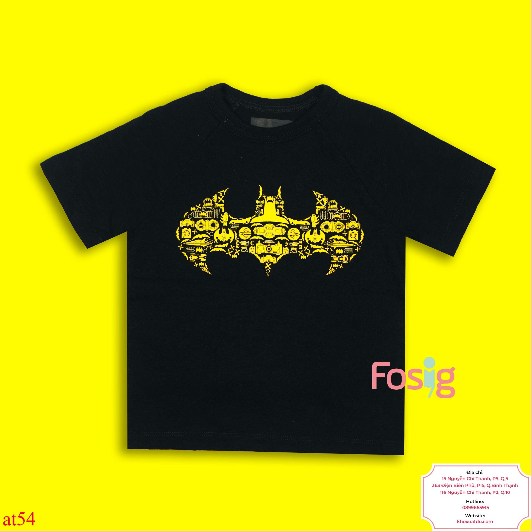  [11-14kg] Áo Thun Tay Ngắn Bé Trai GP150 - Đen Batman Vàng 