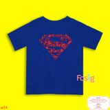  [13-14kg] Áo Thun Tay Ngắn Bé Trai GP150 - Xanh Dương Superman (Áo choàng chữ vàng) 