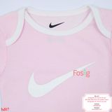  [9-12m] Bodysuit Tay Ngắn Bé Gái NK - Hồng Cổ Trắng NK 