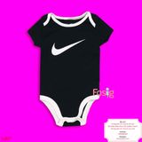  [3-6m] Bodysuit Tay Ngắn Bé Trai NK - Đen Cổ Trắng NK 