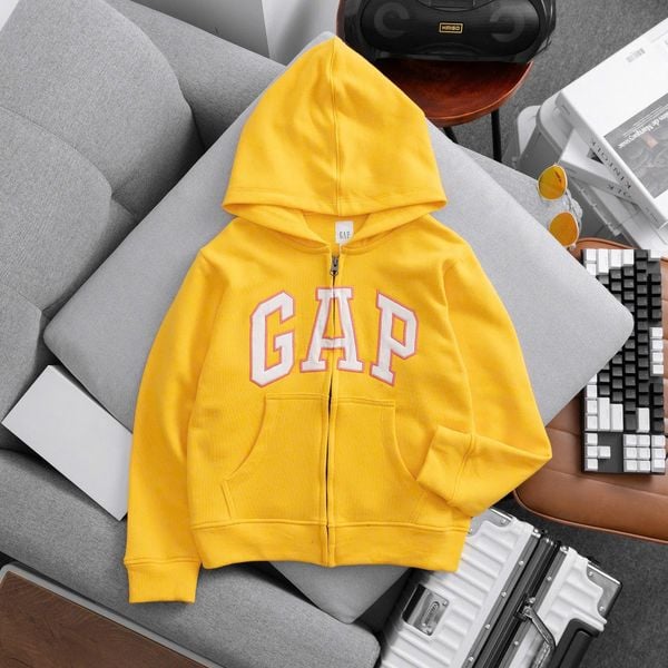 17-55kg  XS-XXL Áo khoác G bé gái- Vàng chữ viền hồng AK04 