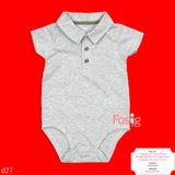  [0-24m] Bodysuit Tay Ngắn Bé Trai Cter50 - Xám Cúc Xám 