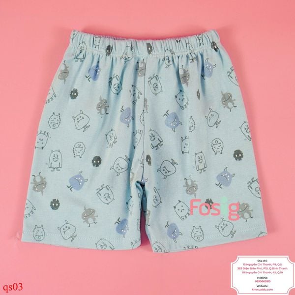  [12-13kg] Quần Short Thun Bé Trai - Xanh Xám Qủy 