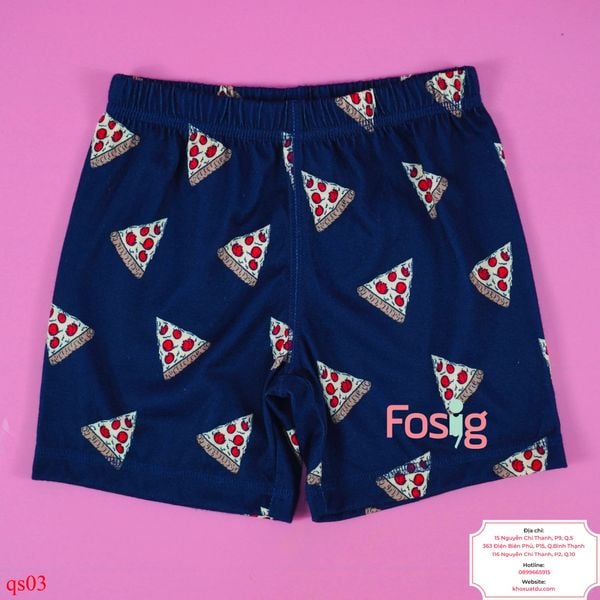  [11-12kg; 19-20kg] Quần Short Thun Bé Trai - Navy Pizza 