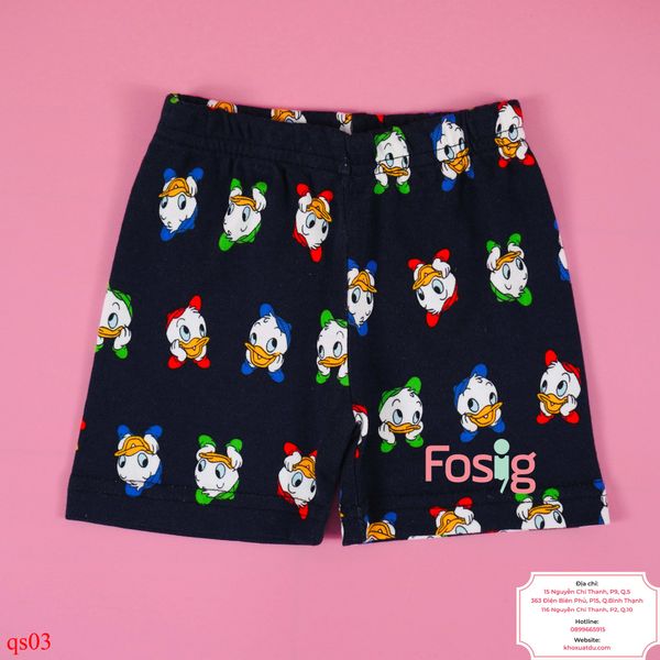  [6-7kg; 10-12kg] Quần Short Thun Bé Trai - Trắng Vịt Donald 