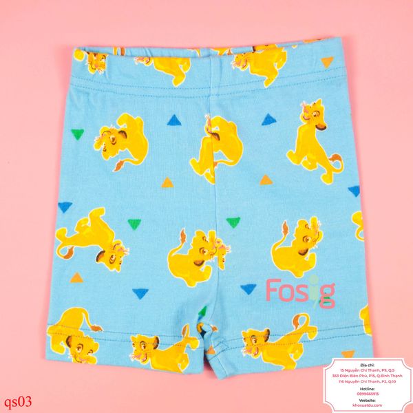  [6-9kg; 12-13kg] Quần Short Thun Bé Trai - Xanh Sư Tử 