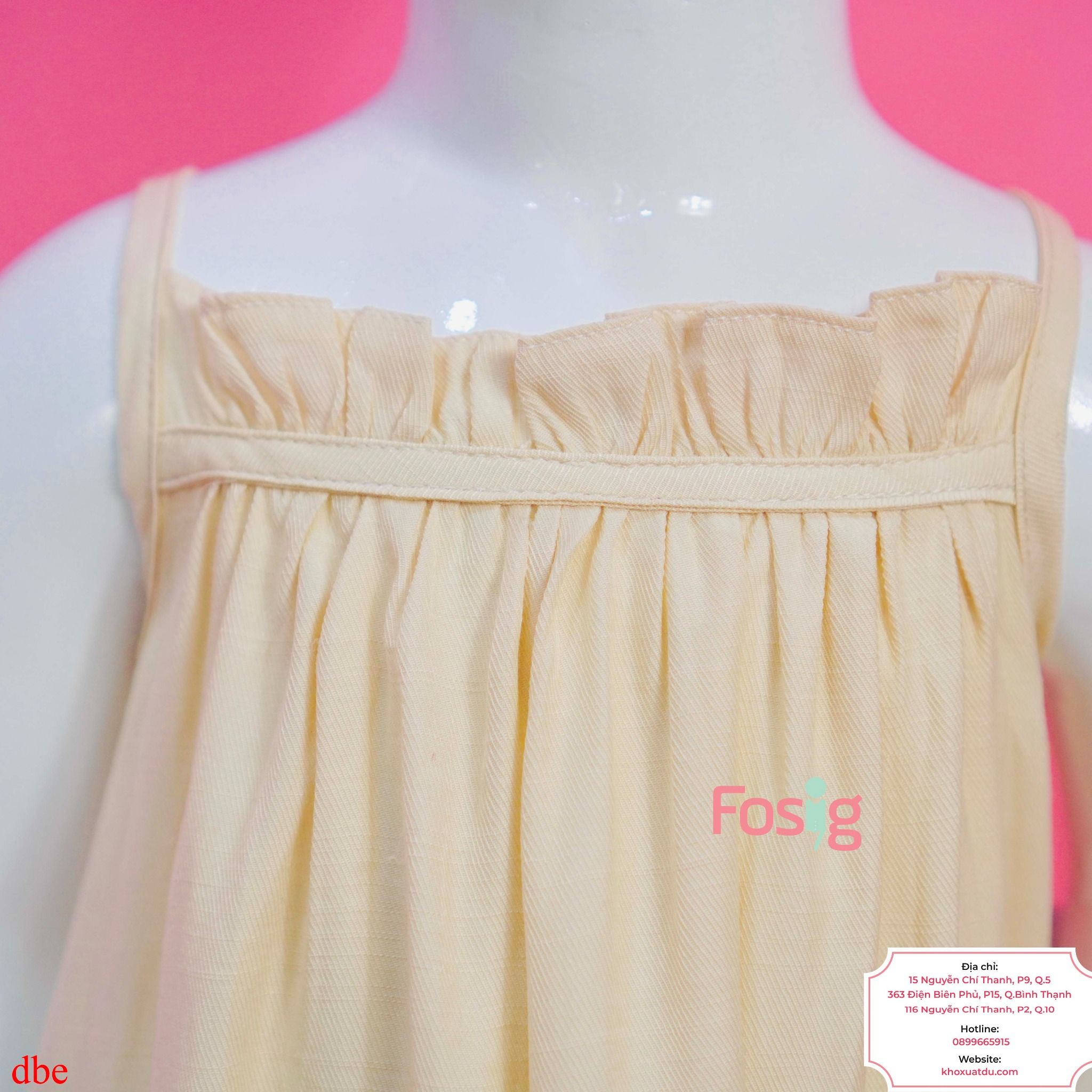  [12-14kg] Set Đồ Bộ Ngắn 2 Dây Bé Gái - Kem Nhún 