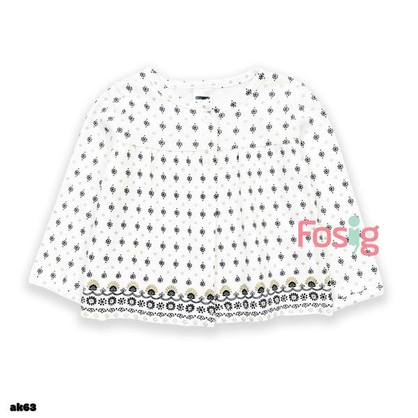  [3-9M] Áo Khoác Cotton Bé Gái Cter - Trắng Họa Tiết 