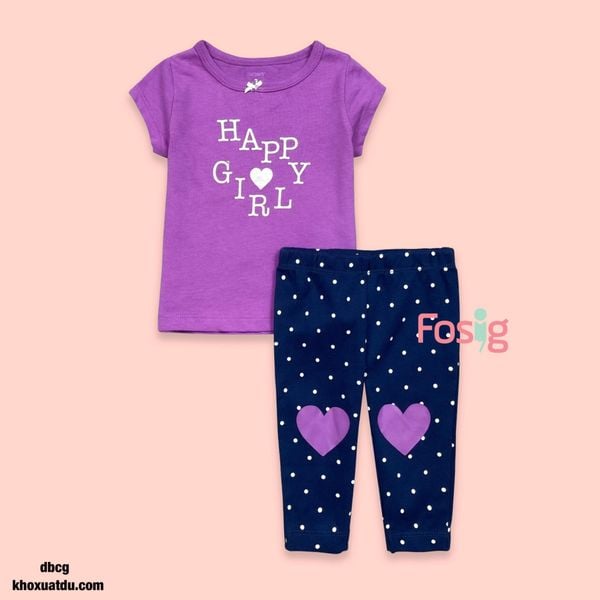 [3M] Đồ bộ Dài Bé Gái Cter  1512 - Tím Happy Girl 