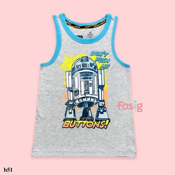  [14-24kg] Áo Thun 3 Lỗ Bé Trai Star Wars - Xám Bawhooop 