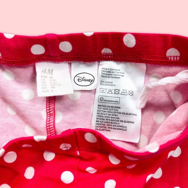  2-3y [13-14kg] Quần Thun legging HM Bé Gái - Đỏ Chấm Trắng 