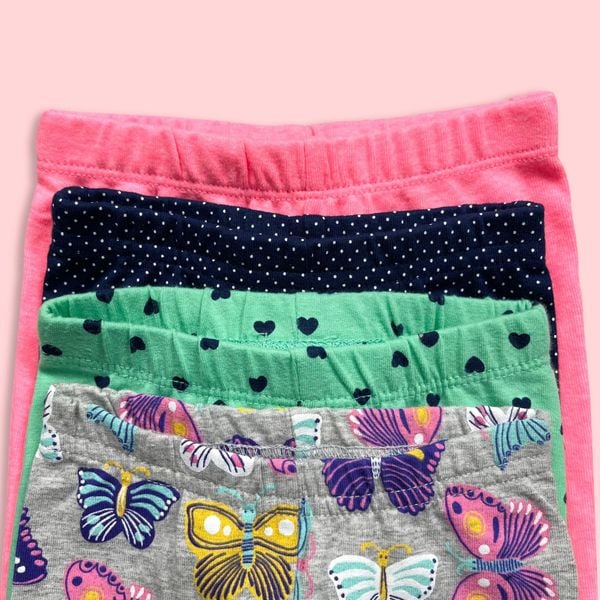  [3m-9m 3-9.5kg] Set 4 Quần Legging Bé Gái Ca Tơ 