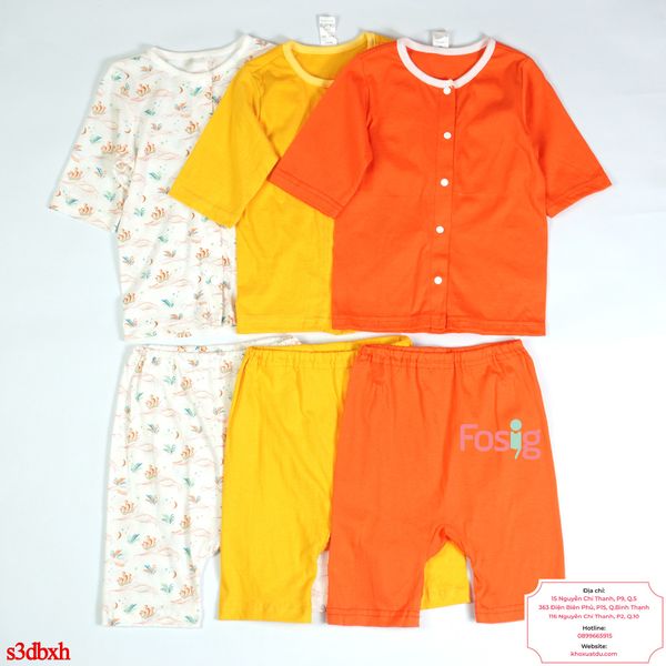  [10-25kg] Set 3 Đồ Bộ Ngắn Xuất Hàn Bé Gái - Combo màu ngẫu nhiên 