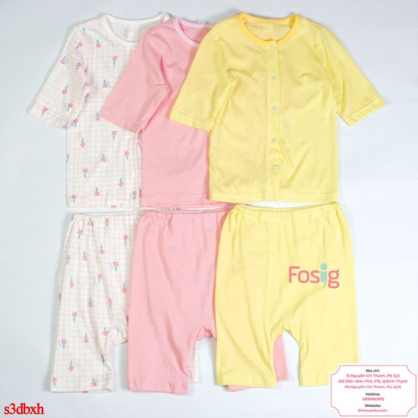  [10-25kg] Set 3 Đồ Bộ Ngắn Xuất Hàn Bé Gái - Combo màu ngẫu nhiên 