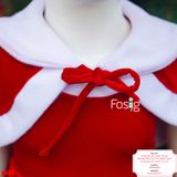  [8-13kg; 18-26kg] Đầm Nhung Áo Khoác Giáng Sinh Bé Gái - Đỏ Áo Khoác 