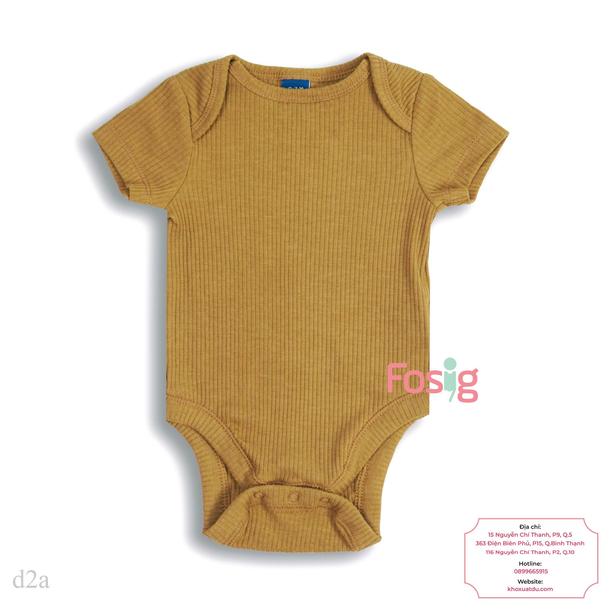  [12-24M] Bodysuit Tay Ngắn Bé Trai ON - Nâu Sọc 