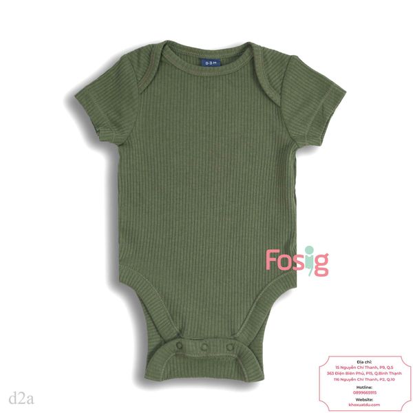  [0-6M] Bodysuit Tay Ngắn Bé Trai ON - Rêu Sọc 