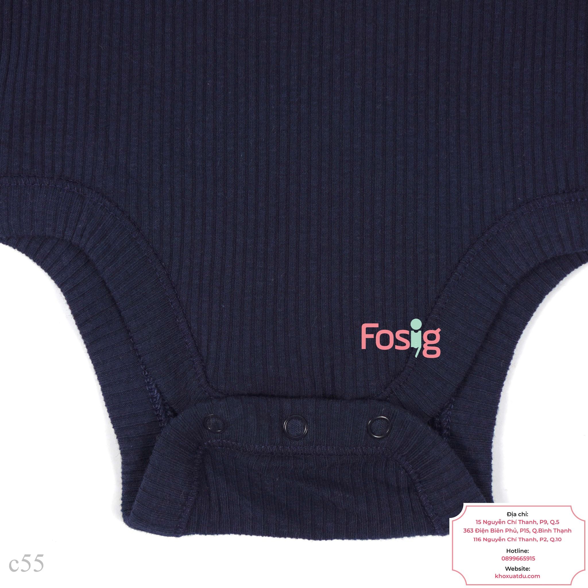  [3-6M ; 12-24M] Bodysuit Tay Dài Bé Trai ON - Navy Sọc 