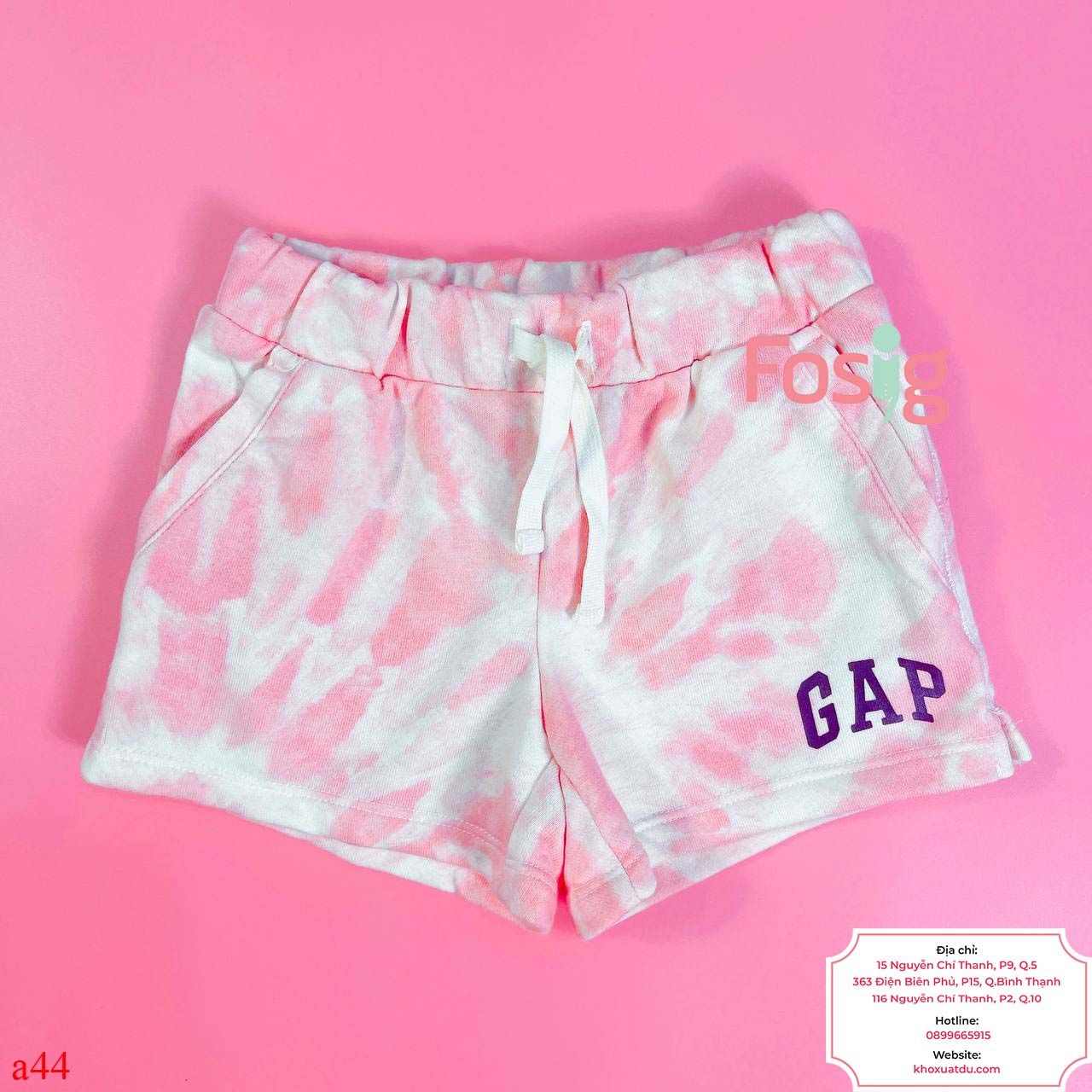  [24-27kg] Quần Short Da Cá GP Bé Gái - Hồng Loang GP 