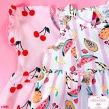  [4-7kg 10-11kg 12-13kg 17-19kg] Set 2 Đầm Thun Cotton Tay Ngắn Bé Gái - Combo màu ngẫu nhiên 