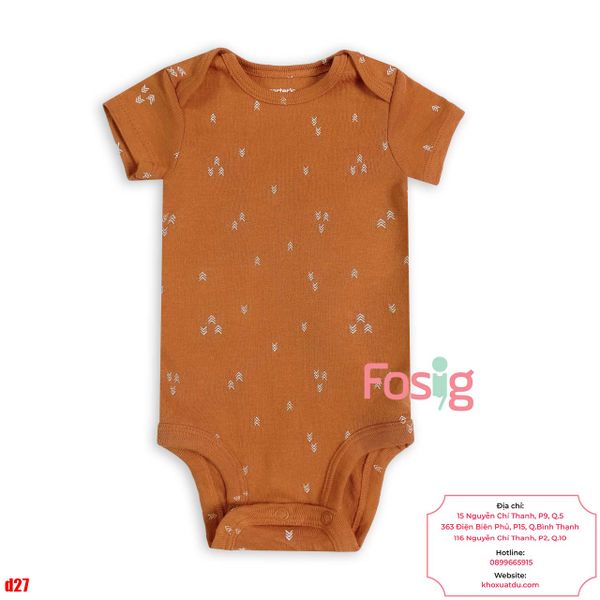  [0-9M] Bodysuit Tay Ngắn Bé Trai Cter50 - Nâu Mũi Tên 