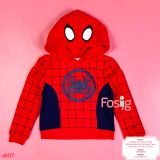  [16-17kg ; 20-22kg] Áo Khoác Nỉ Hoodie Bé Trai Marvel - Đỏ Caro Nhện 