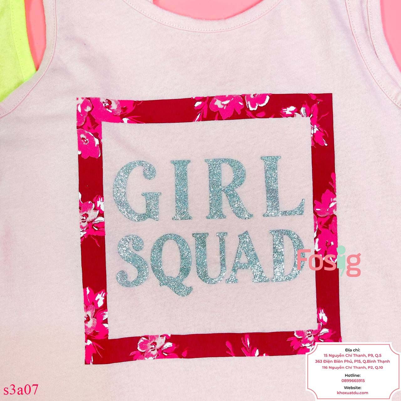  [21-45kg] Set 3 Áo Thun Sát Nách 3Lỗ Bé Gái PL - Combo ngẫu nhiên 