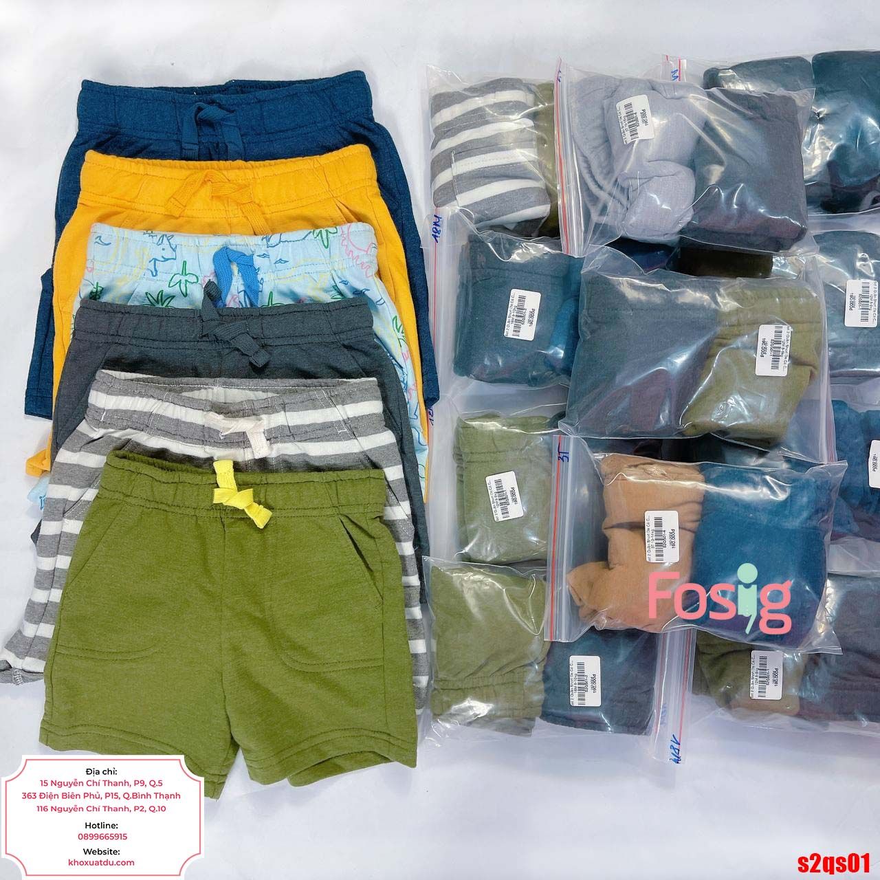  [9-12kg] Set 2 Quần Short Da Cá CJ Bé Trai - Combo màu ngẫu nhiên 