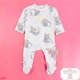  [0-3m] Sleepsuit Cúc Bấm Có Vớ KB Bé Trai - Kem Voi Dumbo 