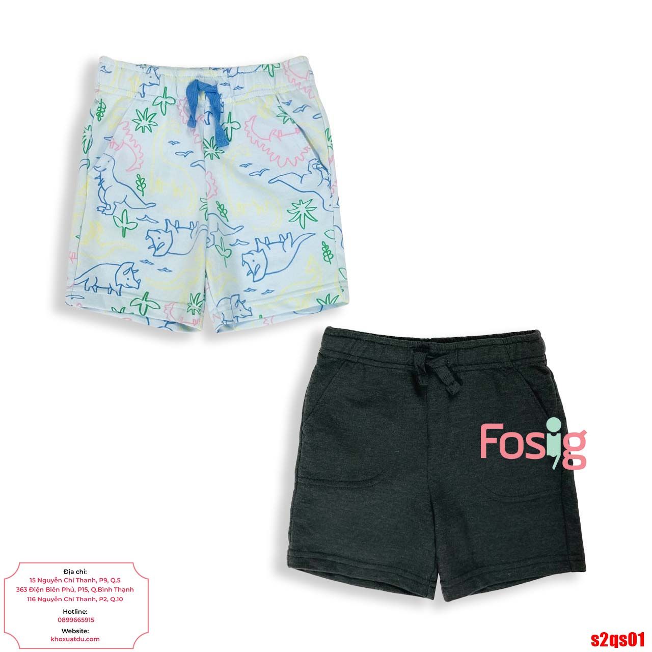  [9-12kg] Set 2 Quần Short Da Cá CJ Bé Trai - Combo màu ngẫu nhiên 