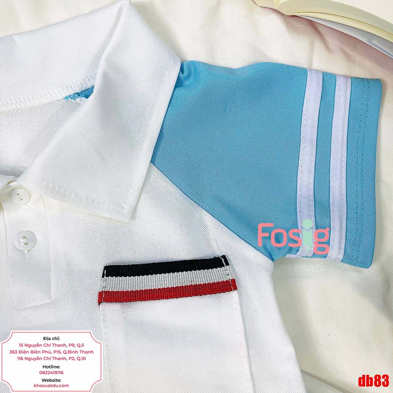  [8-18kg] Set Đồ Bộ Ngắn Polo Bé Trai - Xanh Trời Trắng 