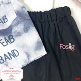  [13-14kg; 18-19kg] Set Đồ Bộ Ngắn Sơ Mi Kate Bé Trai - Xám Loang Chữ 
