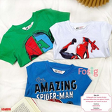  [11-35kg] Set 3 Áo Thun bé trai Cotton Siêu Nhân HM Mix Nhiều Màu- Set màu ngẫu nhiên S3A20 